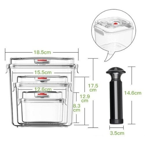 Recipiente al vacío con bomba