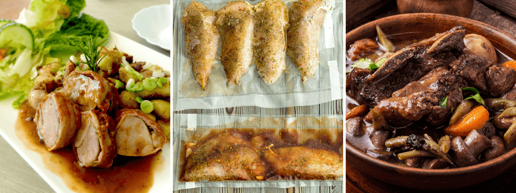 Mettre sous vide un plat en sauce