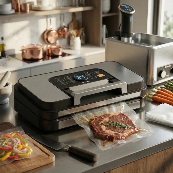 Máquina de vacío alimentaria para particulares de doble sellado