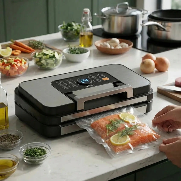 Máquina de vacío alimentaria para particulares de doble sellado