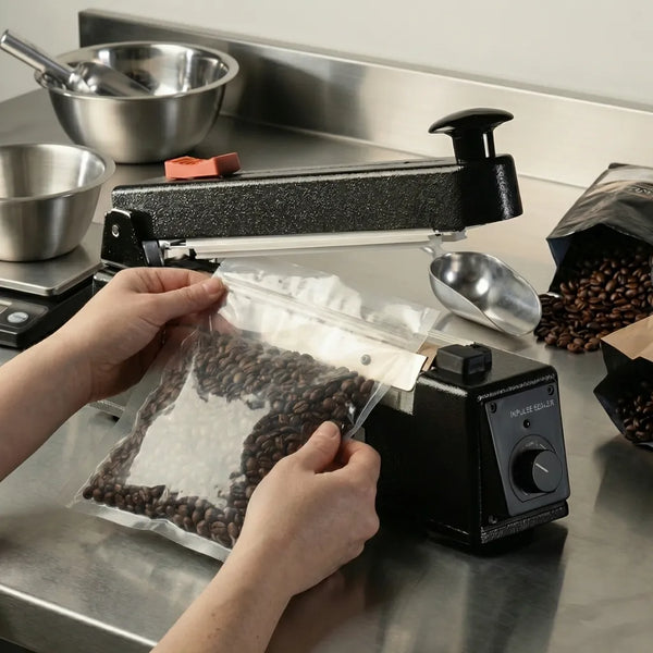 Selladora manual de bolsa de café